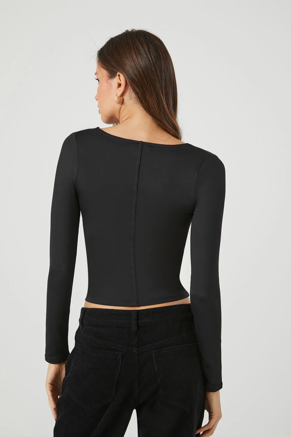 Fitted Long-Sleeve Crop Top - Image 8