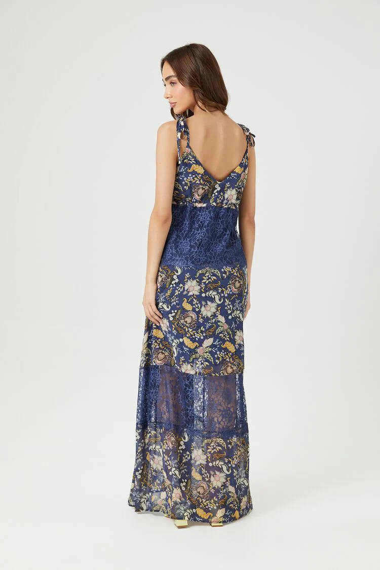 Chiffon Ornate Print Maxi Dress - Image 3