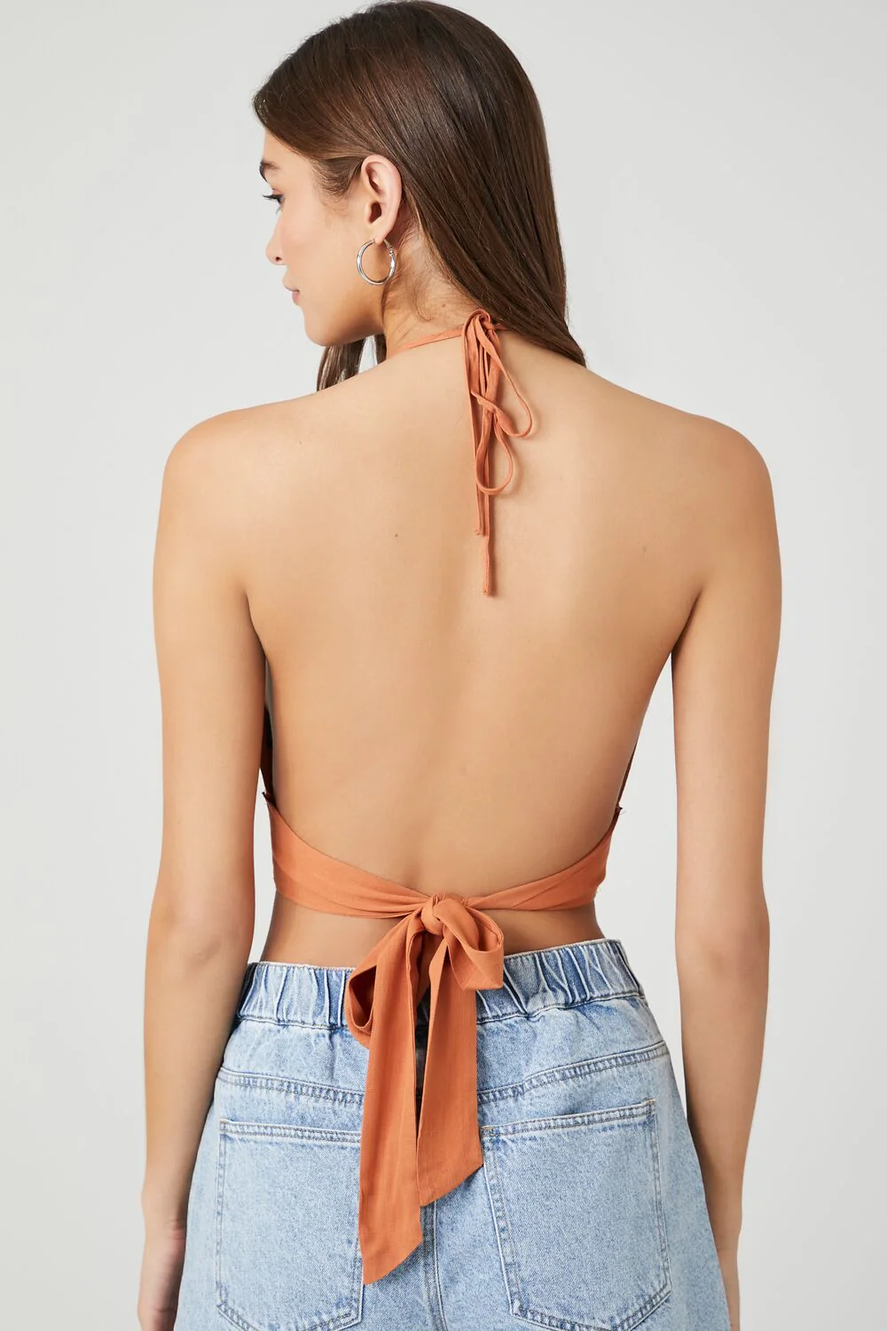 Knotted Halter Crop Top - Image 3