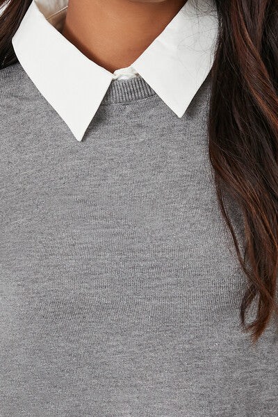 Sweater-Knit Collar Crop Top - Image 10