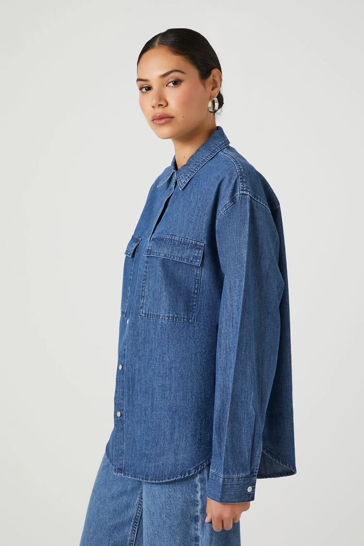 Denim Long-Sleeve Shirt - Image 2