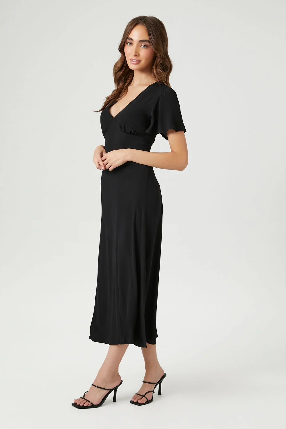 Flounce-Sleeve Midi Dress - Image 2
