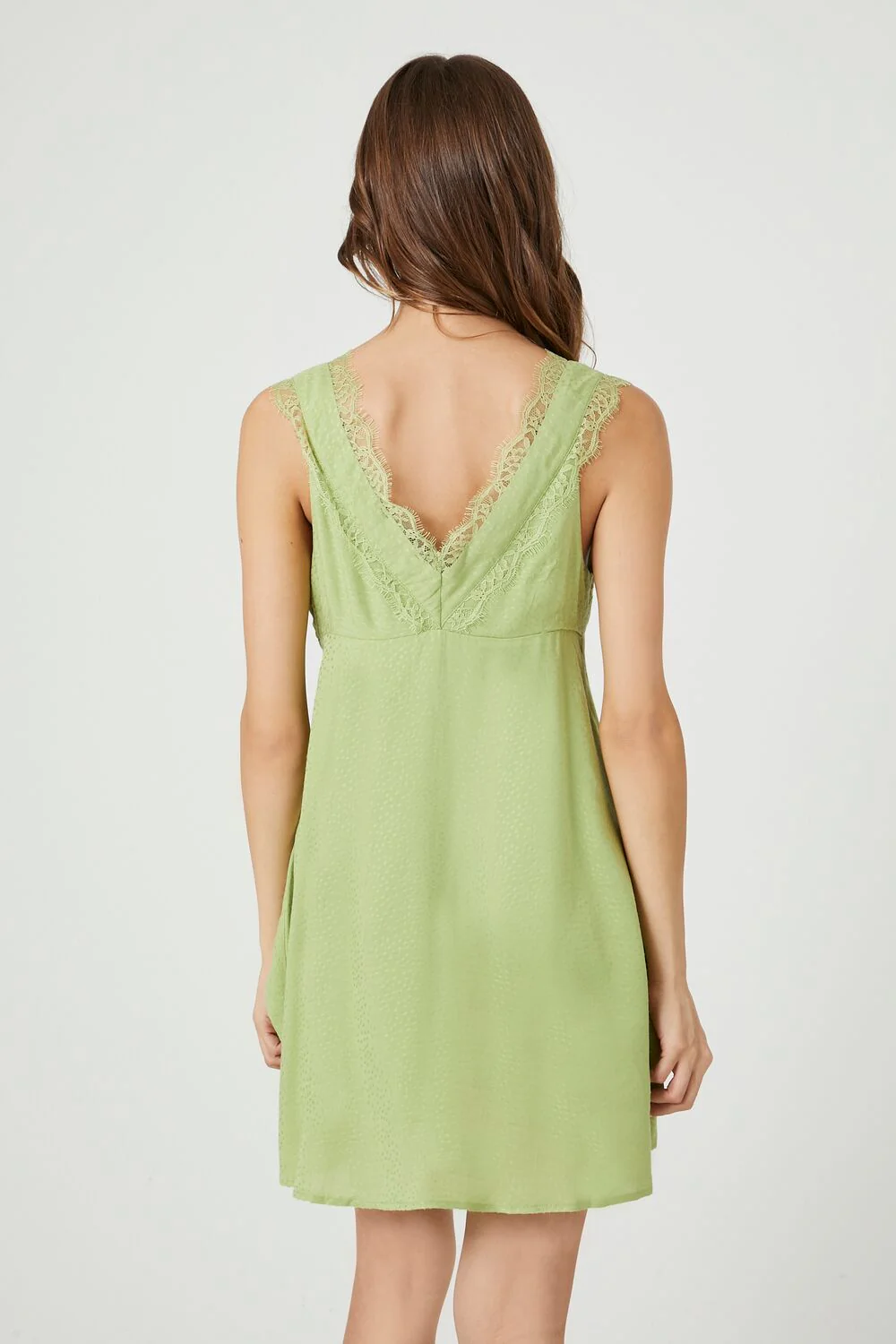 Jacquard Lace-Trim Mini Dress - Image 3