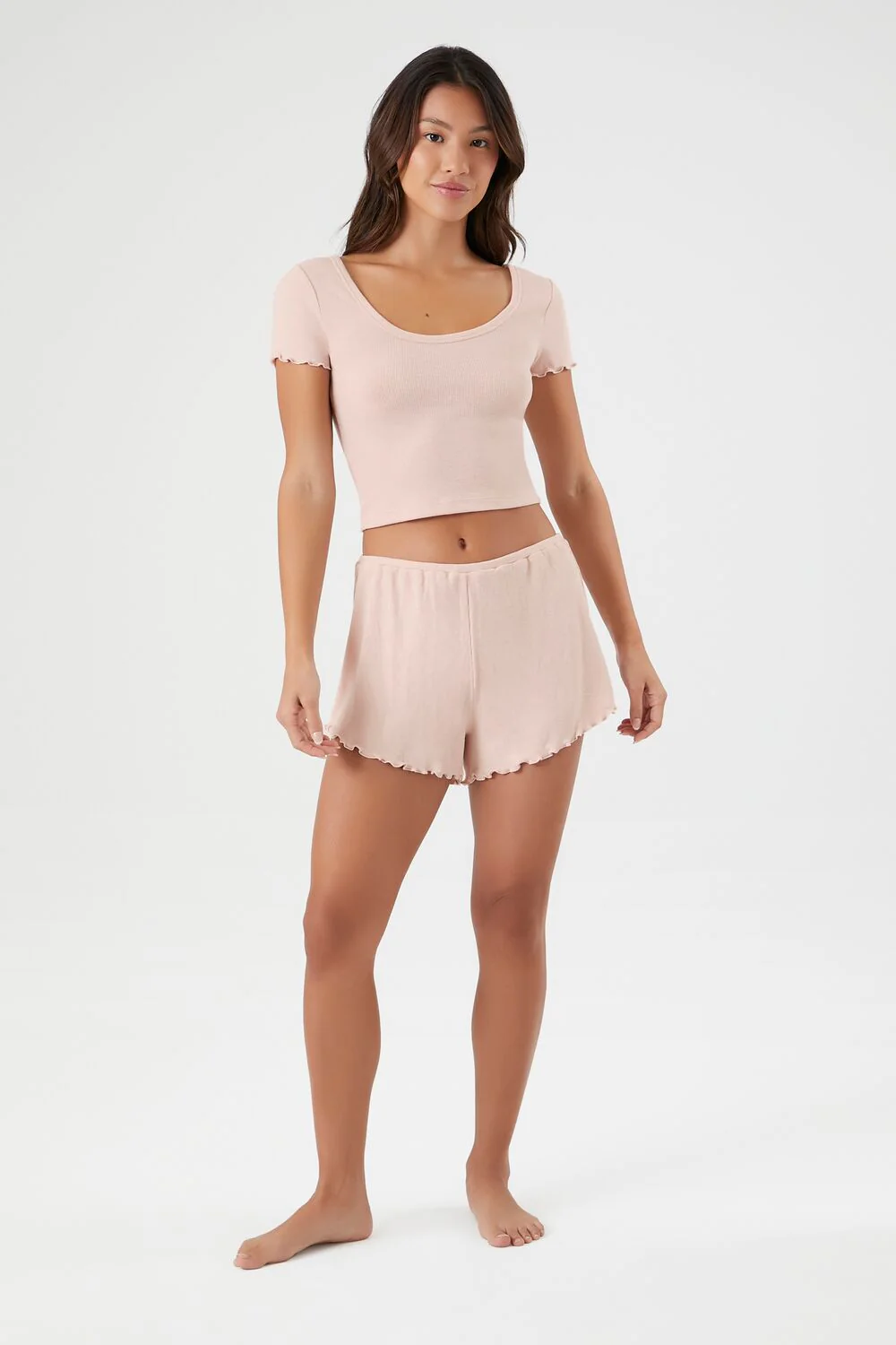 Lettuce-Edge Tee & Pajama Shorts Set - Image 10