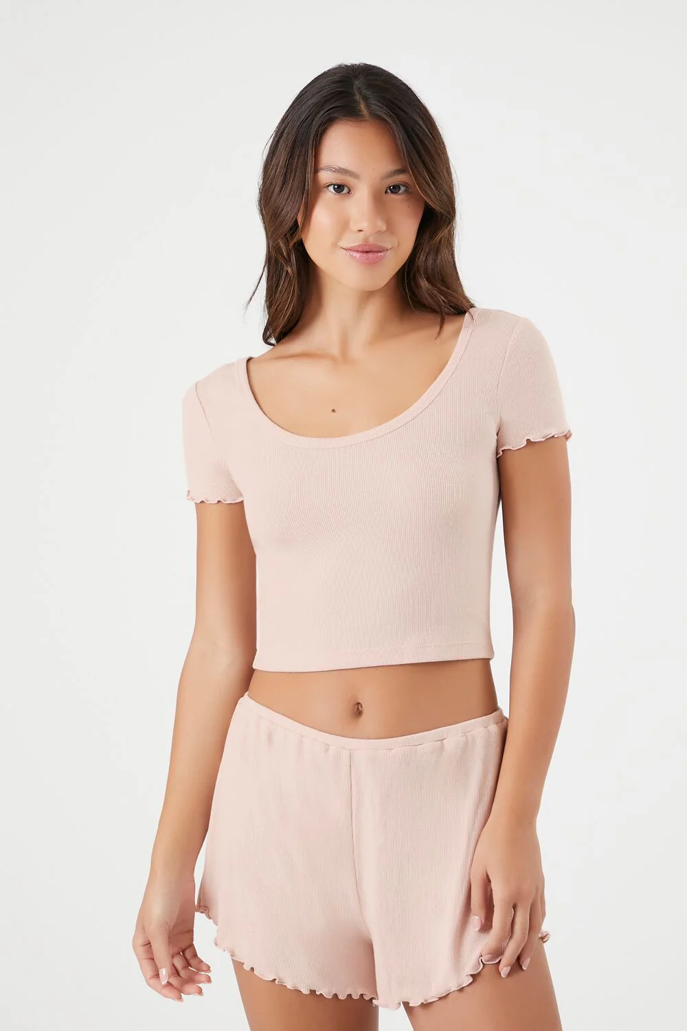 Lettuce-Edge Tee & Pajama Shorts Set - Image 7