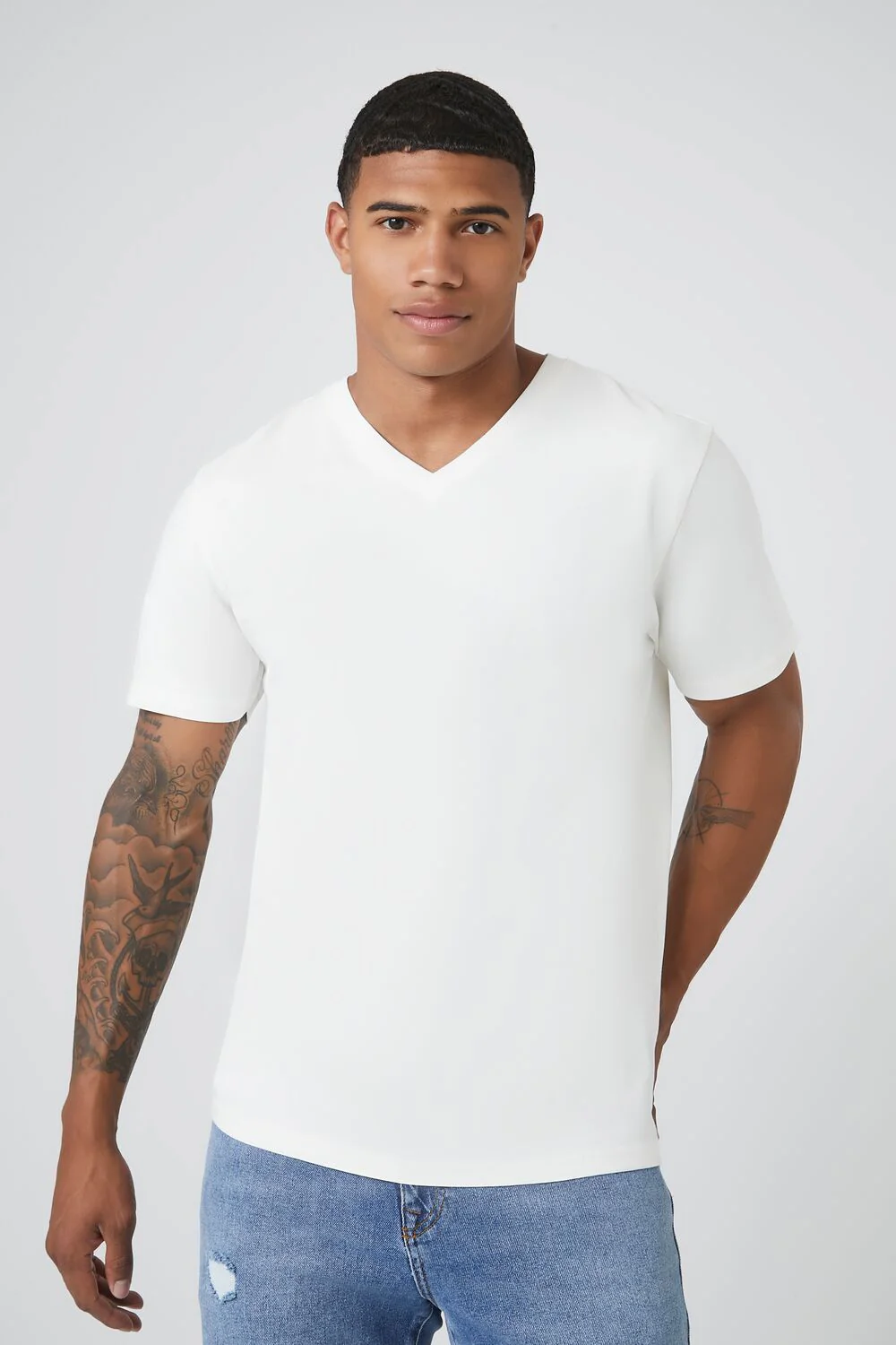 100% Cotton V-Neck Tee - Image 6