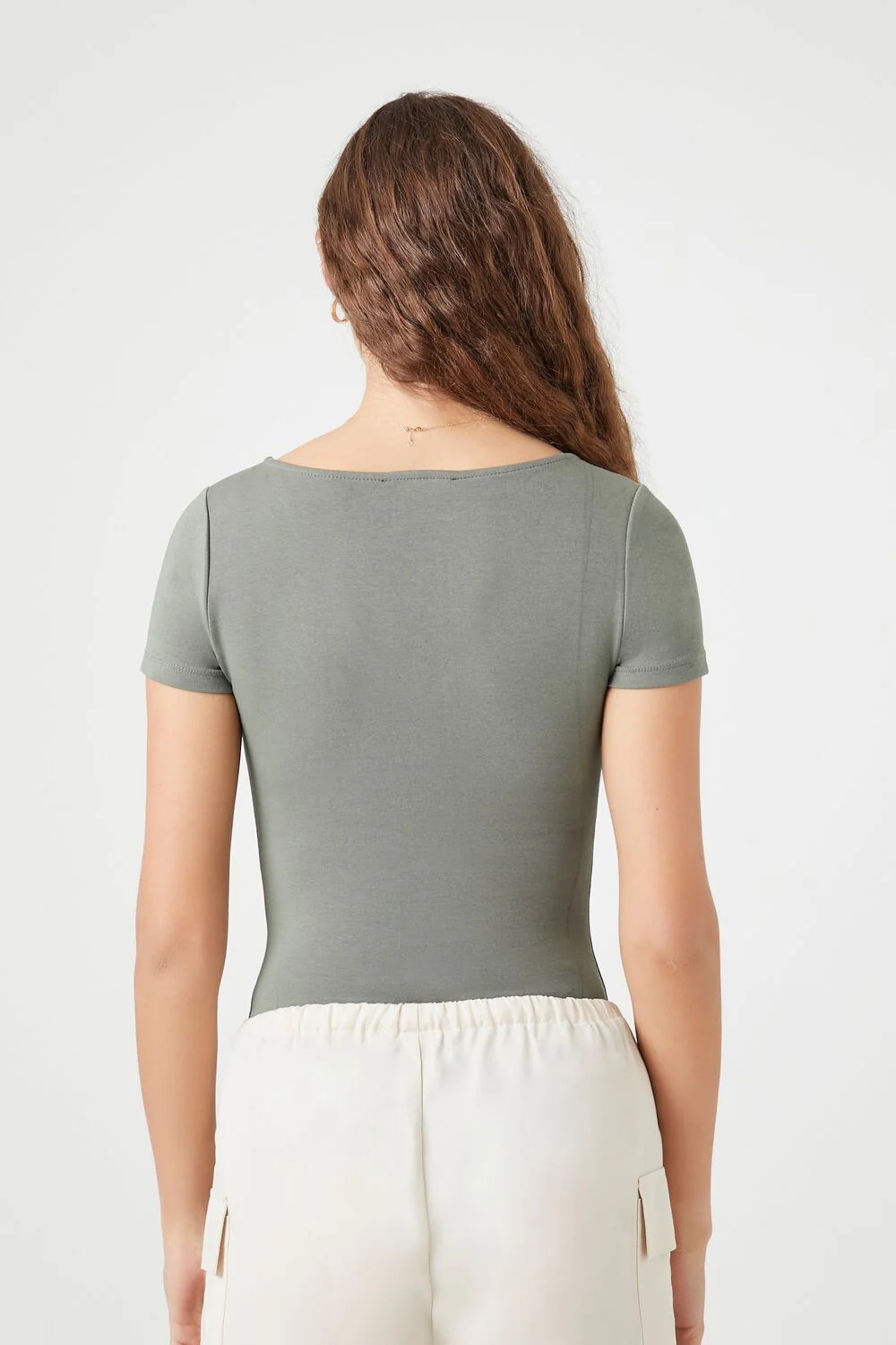 Cotton-Blend V-Neck Bodysuit - Image 3