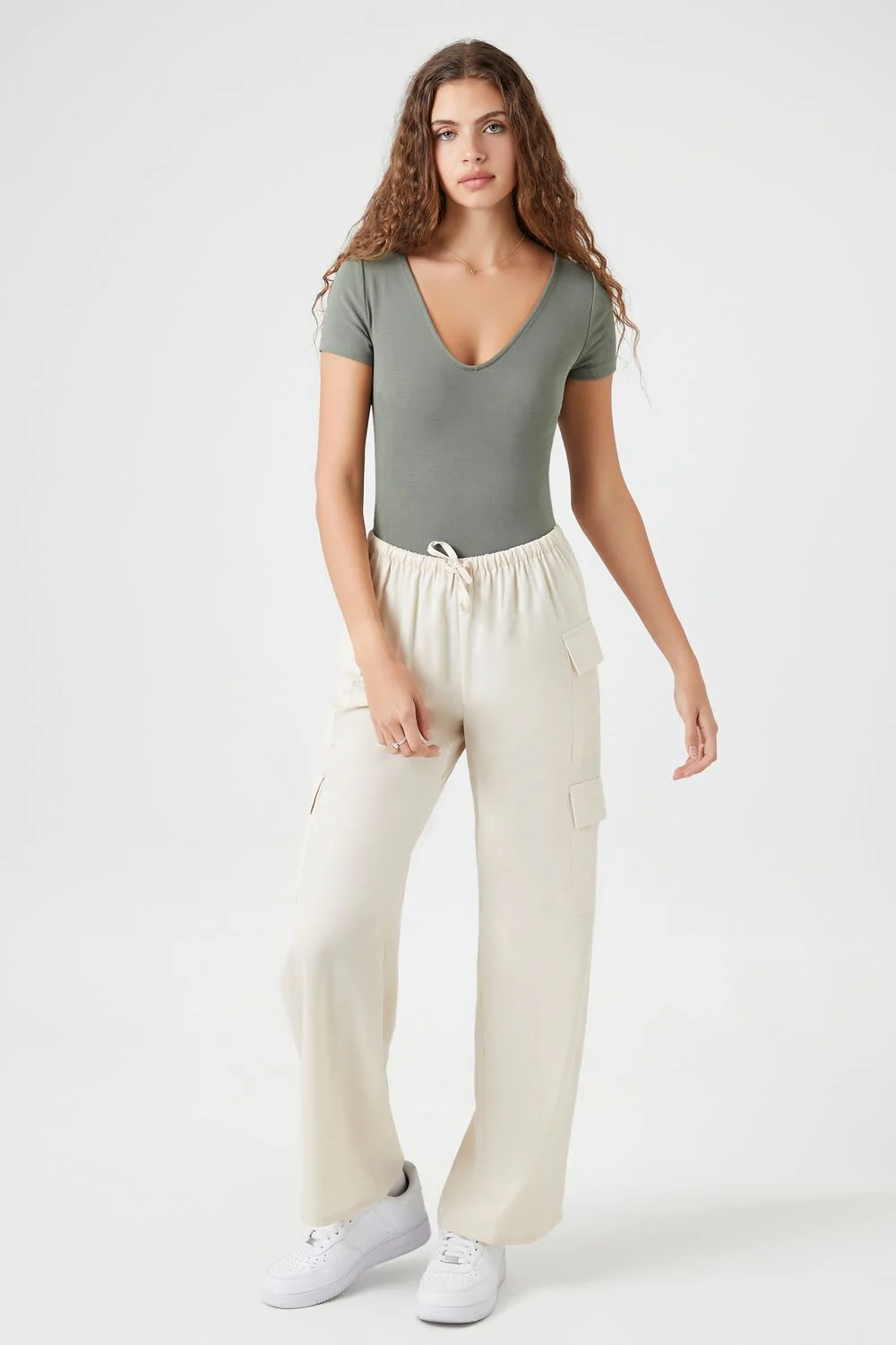 Cotton-Blend V-Neck Bodysuit - Image 4