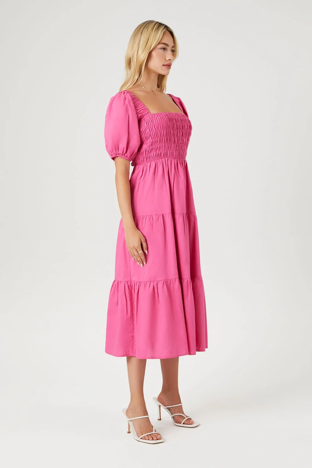 Tiered Puff-Sleeve Midi Dress - Image 2