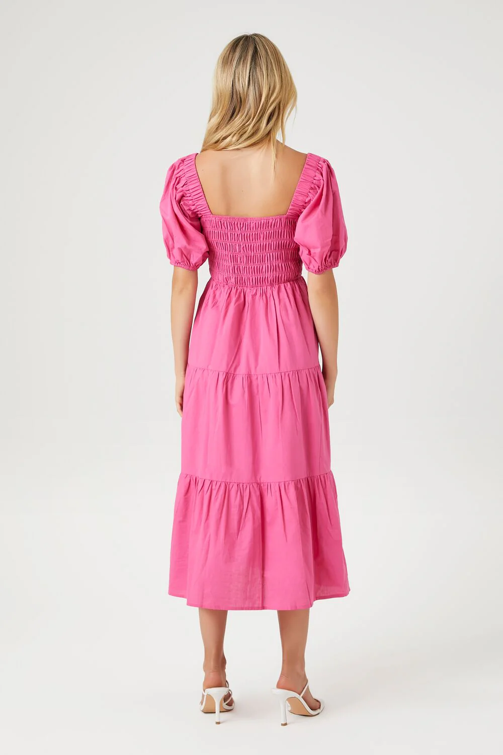 Tiered Puff-Sleeve Midi Dress - Image 3