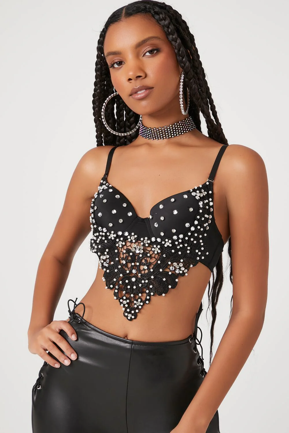 Faux Gem & Pearl Bustier Cami - Image 2