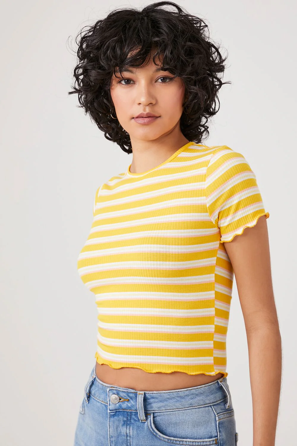Striped Lettuce-Edge Tee - Image 2