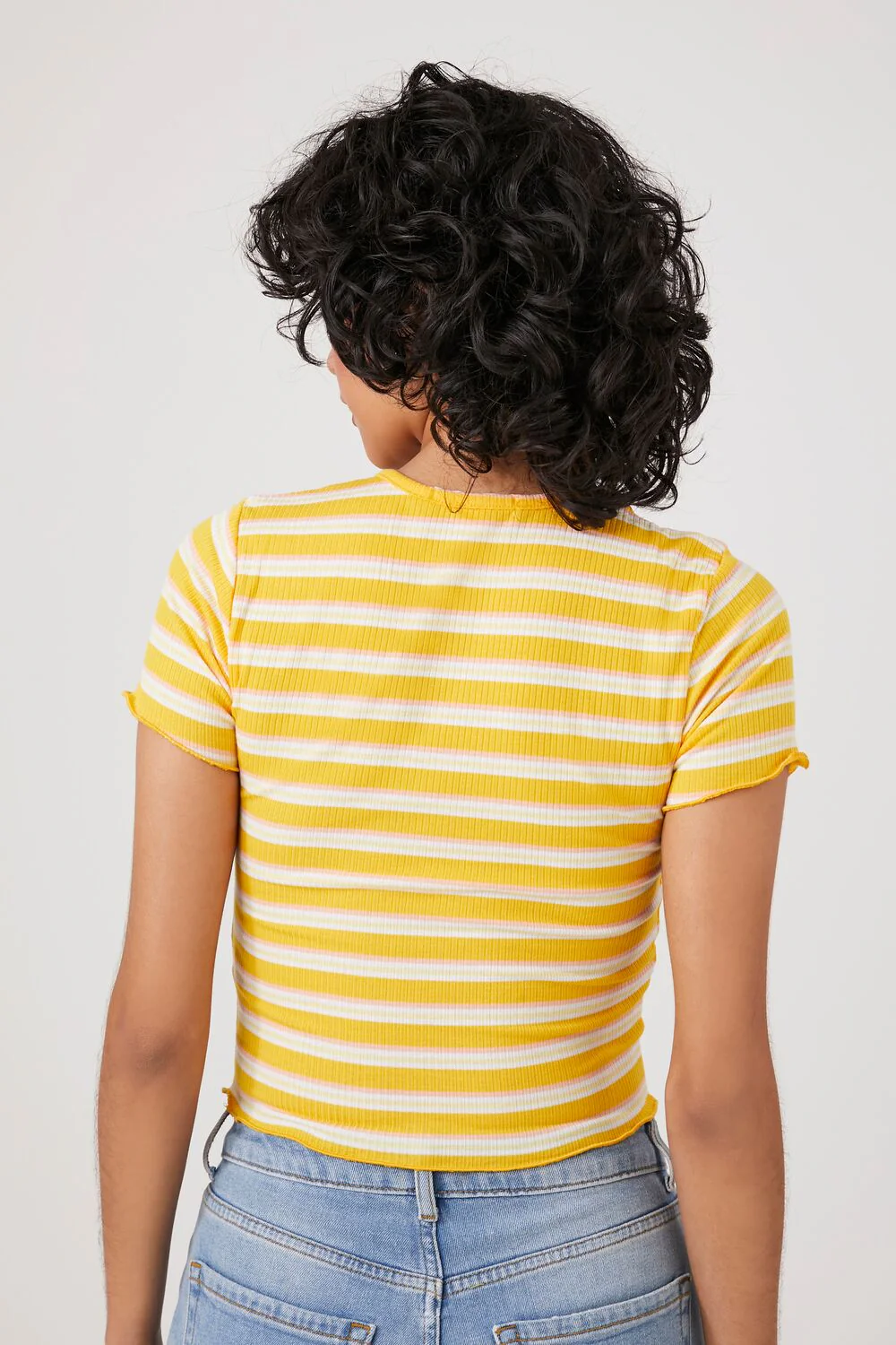 Striped Lettuce-Edge Tee - Image 3