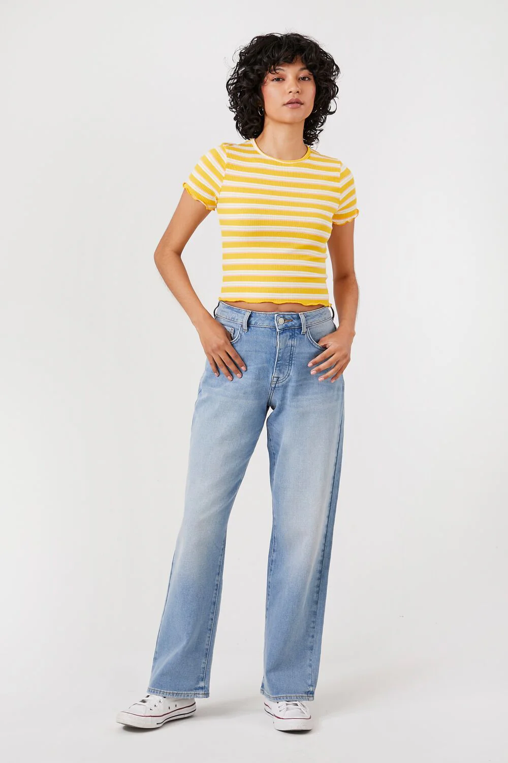 Striped Lettuce-Edge Tee - Image 4