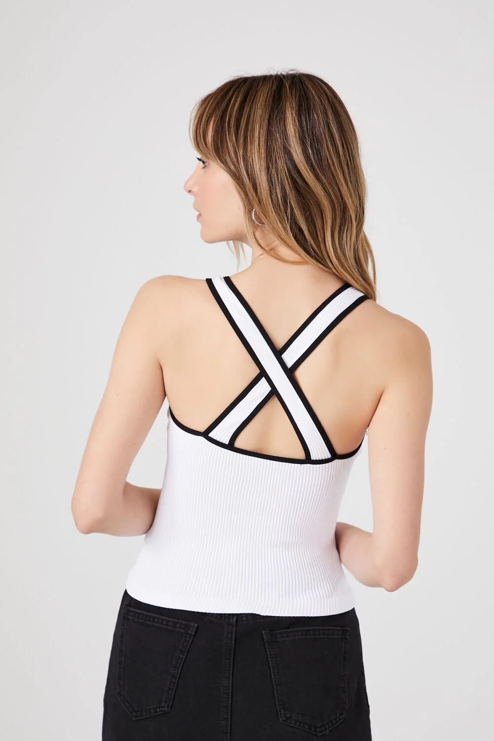 Ribbed Knit Crisscross Top - Image 3