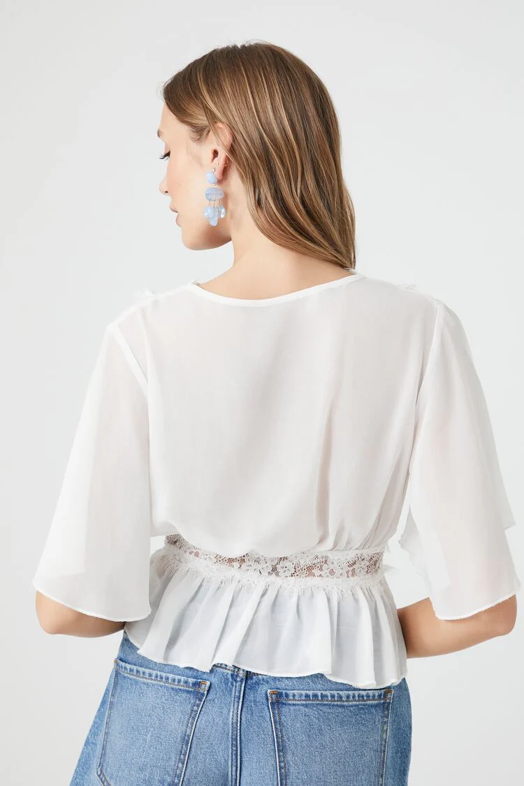 Chiffon Lace-Trim Top - Image 3
