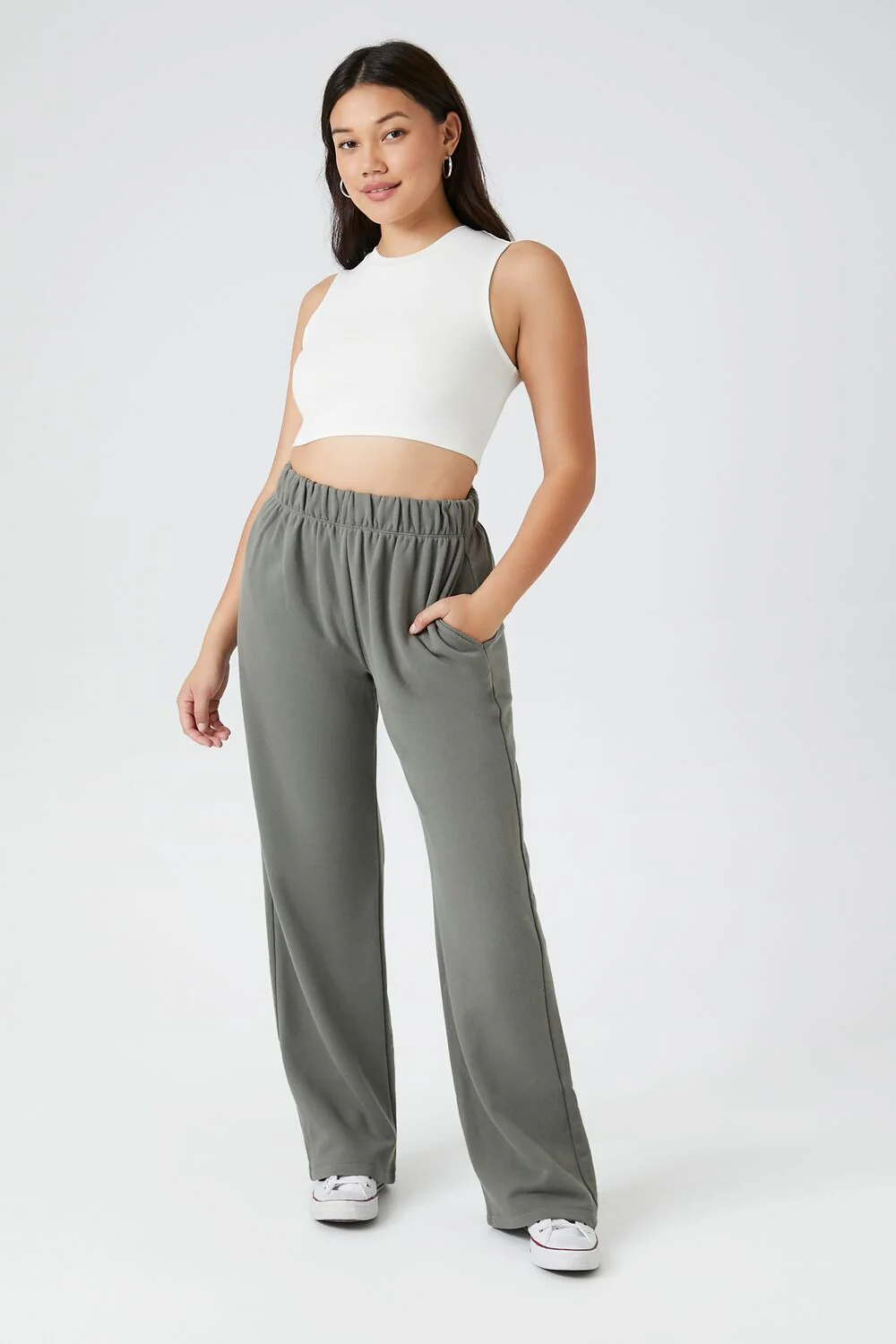French Terry Wide-Leg Pants - Image 11
