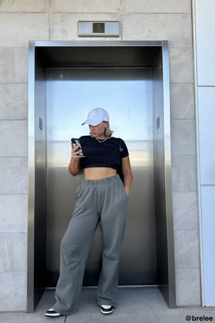 French Terry Wide-Leg Pants - Image 6