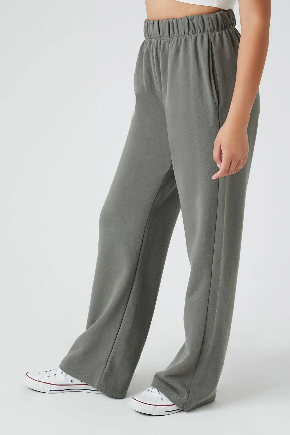 French Terry Wide-Leg Pants - Image 8
