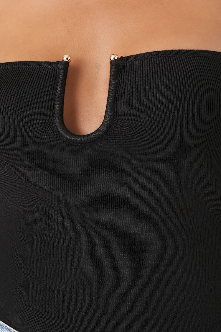 Cropped Sweater-Knit Tube Top - Image 5