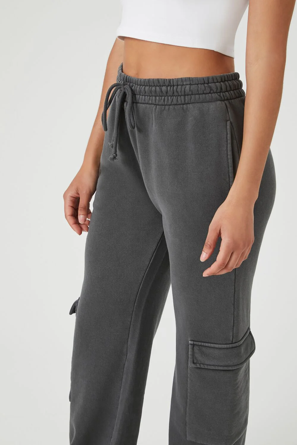Fleece Drawstring Wide-Leg Pants - Image 11