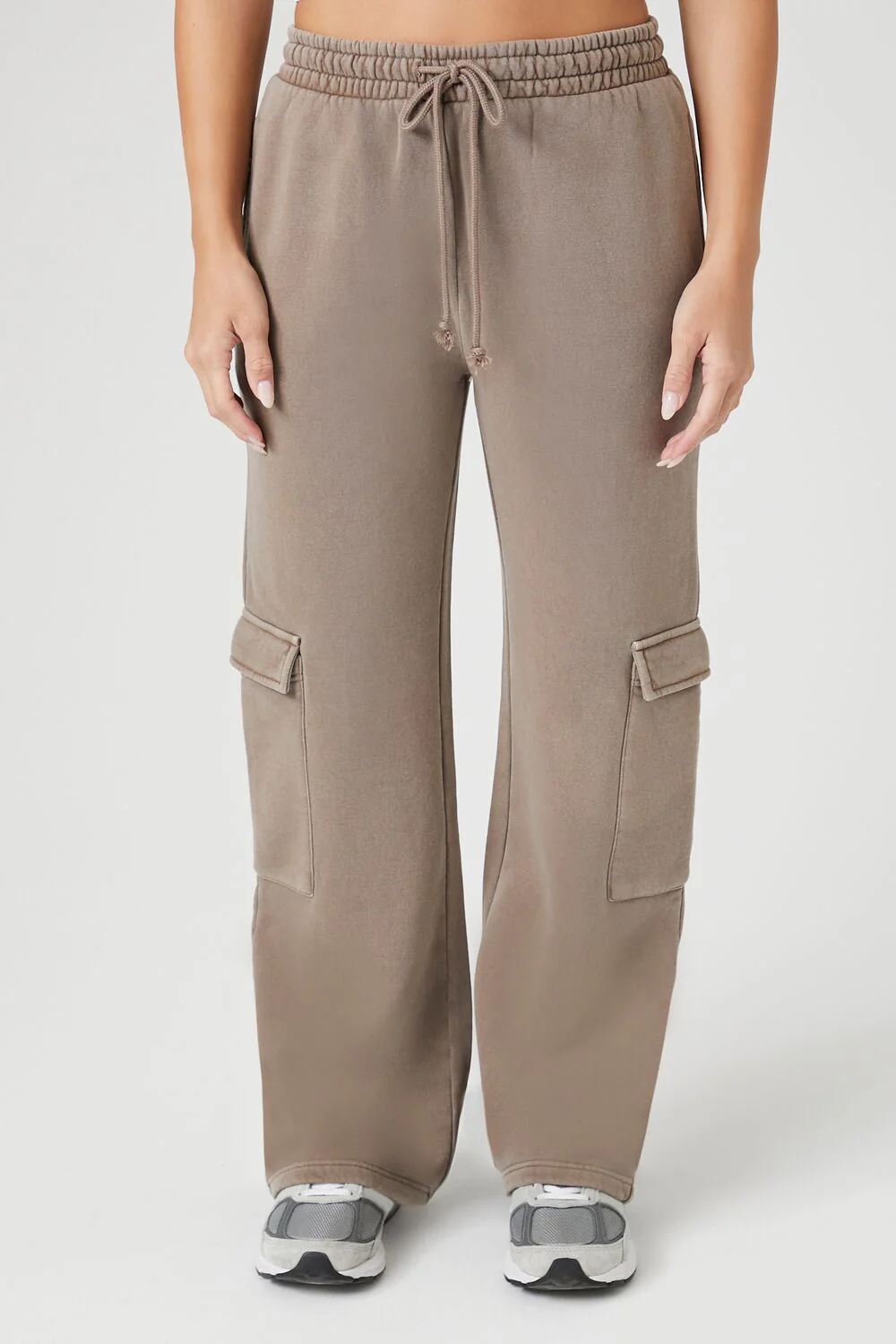 Fleece Drawstring Wide-Leg Pants - Image 2