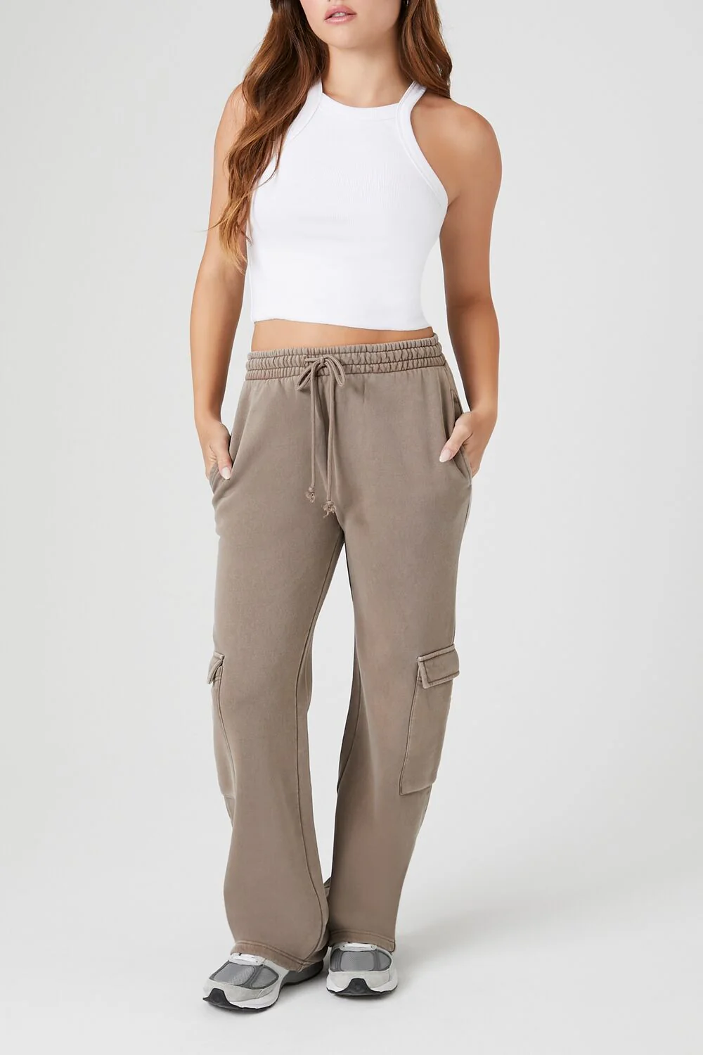 Fleece Drawstring Wide-Leg Pants - Image 5