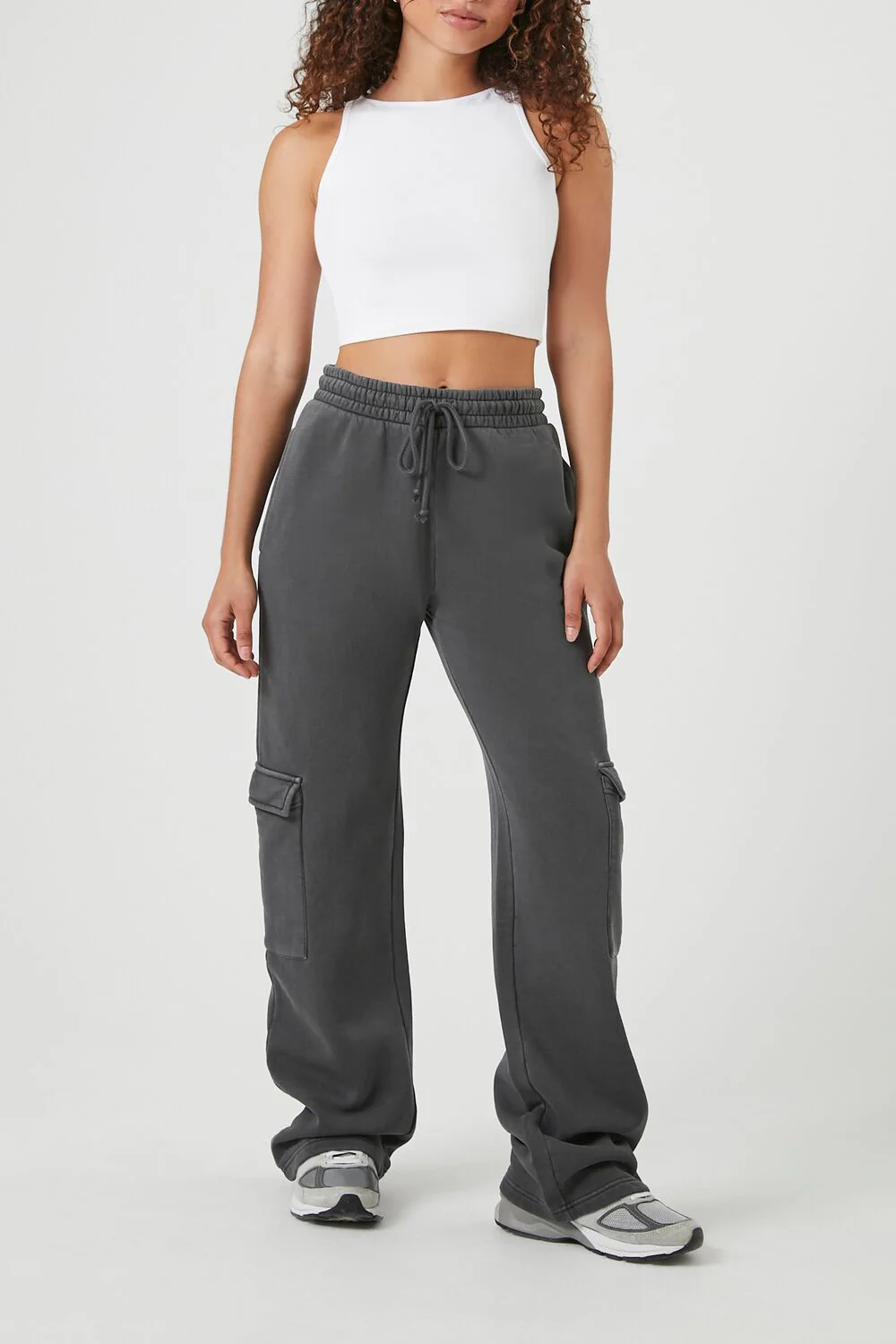 Fleece Drawstring Wide-Leg Pants - Image 7