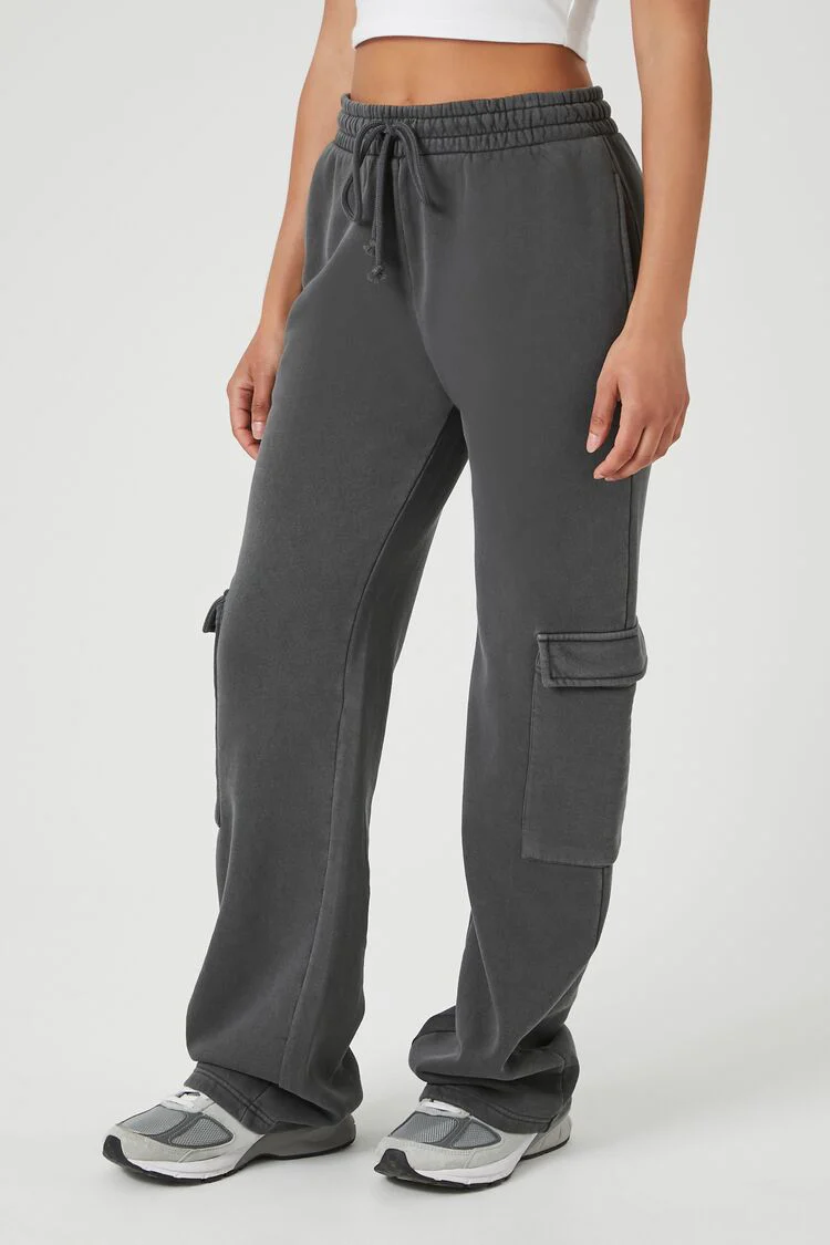 Fleece Drawstring Wide-Leg Pants - Image 9