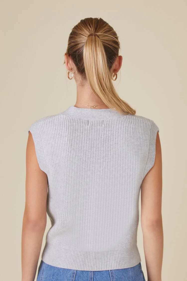 Tortoiseshell Button Sweater Vest - Image 3