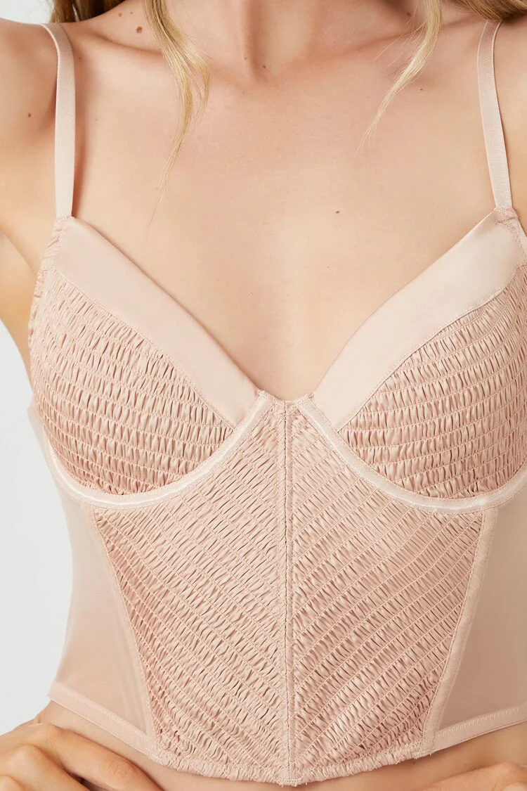 Crinkled Satin Lingerie Corset - Image 4