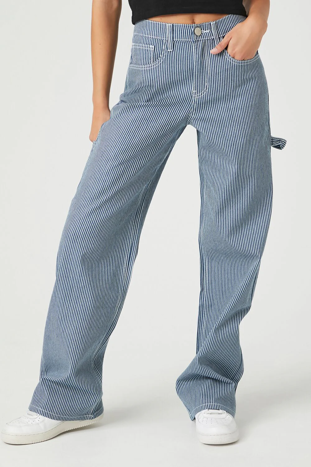 Pinstriped Wide-Leg Pants - Image 2
