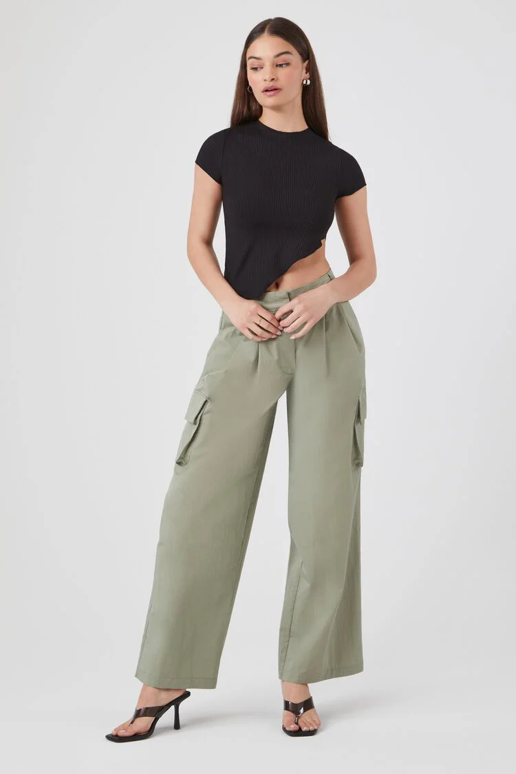 Ribbed Asymmetrical Crop Top - Image 4