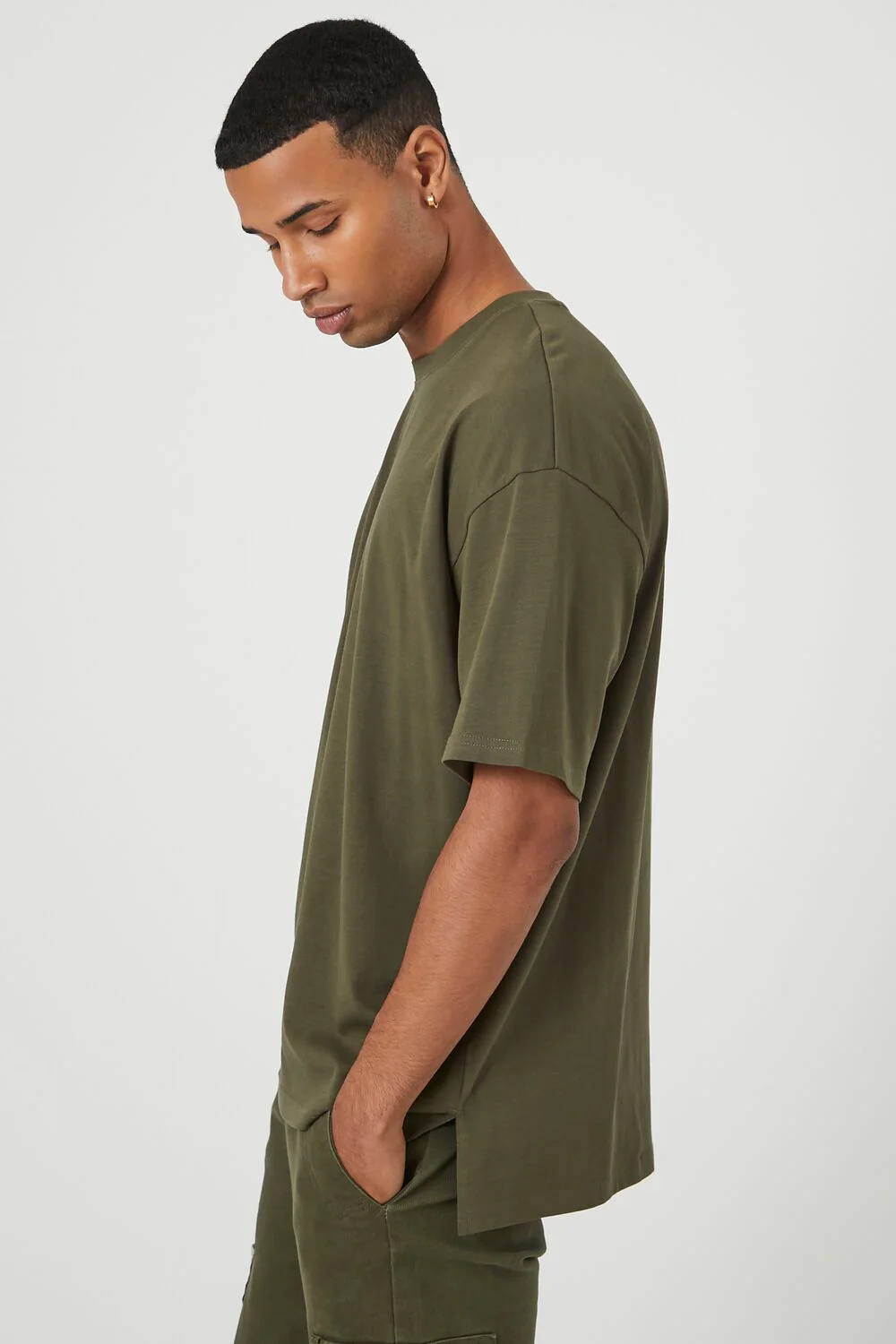 Cotton Crew High-Low Hem Tee - Image 18