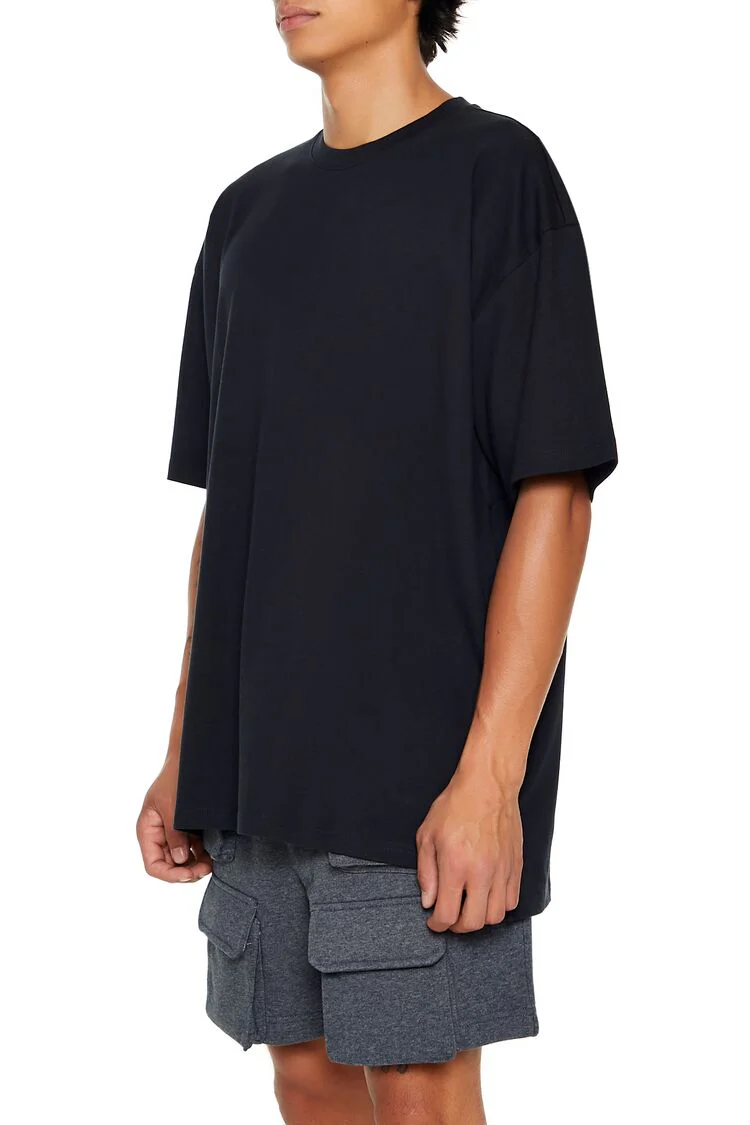 Cotton Crew High-Low Hem Tee - Image 3