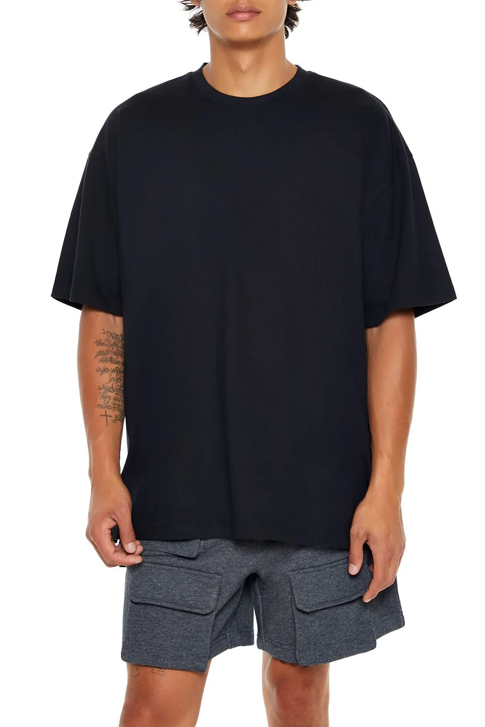 Cotton Crew High-Low Hem Tee - Image 6