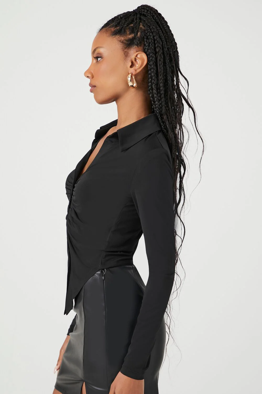 Ruched Long-Sleeve Shirt - Image 2