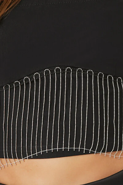Rhinestone Fringe Tube Top - Image 5