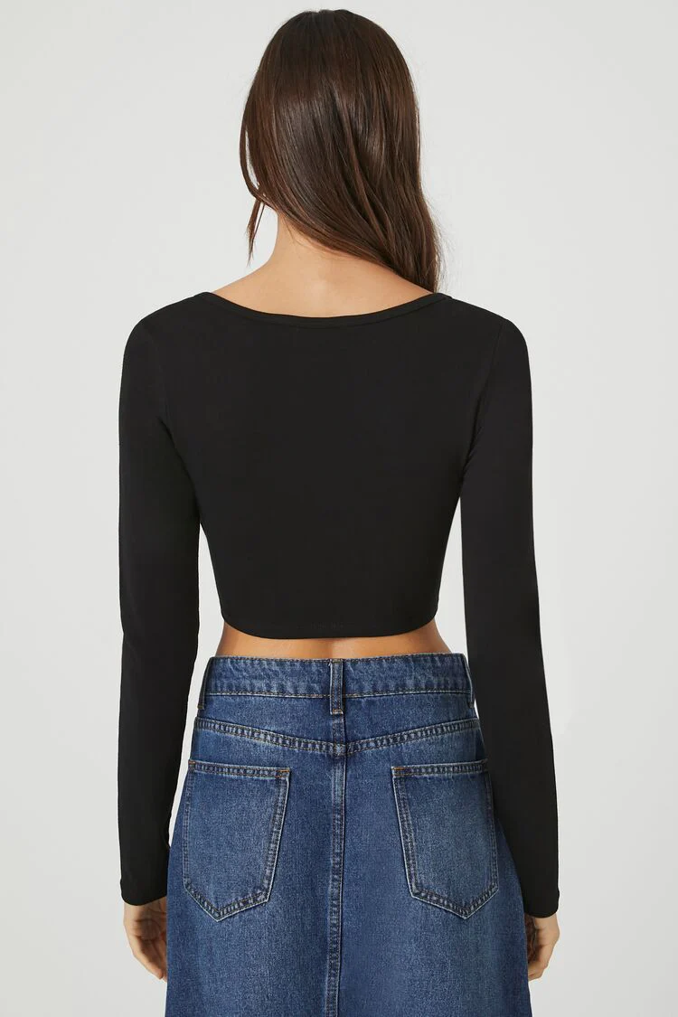 Plunging Corset-Inspired Crop Top - Image 3