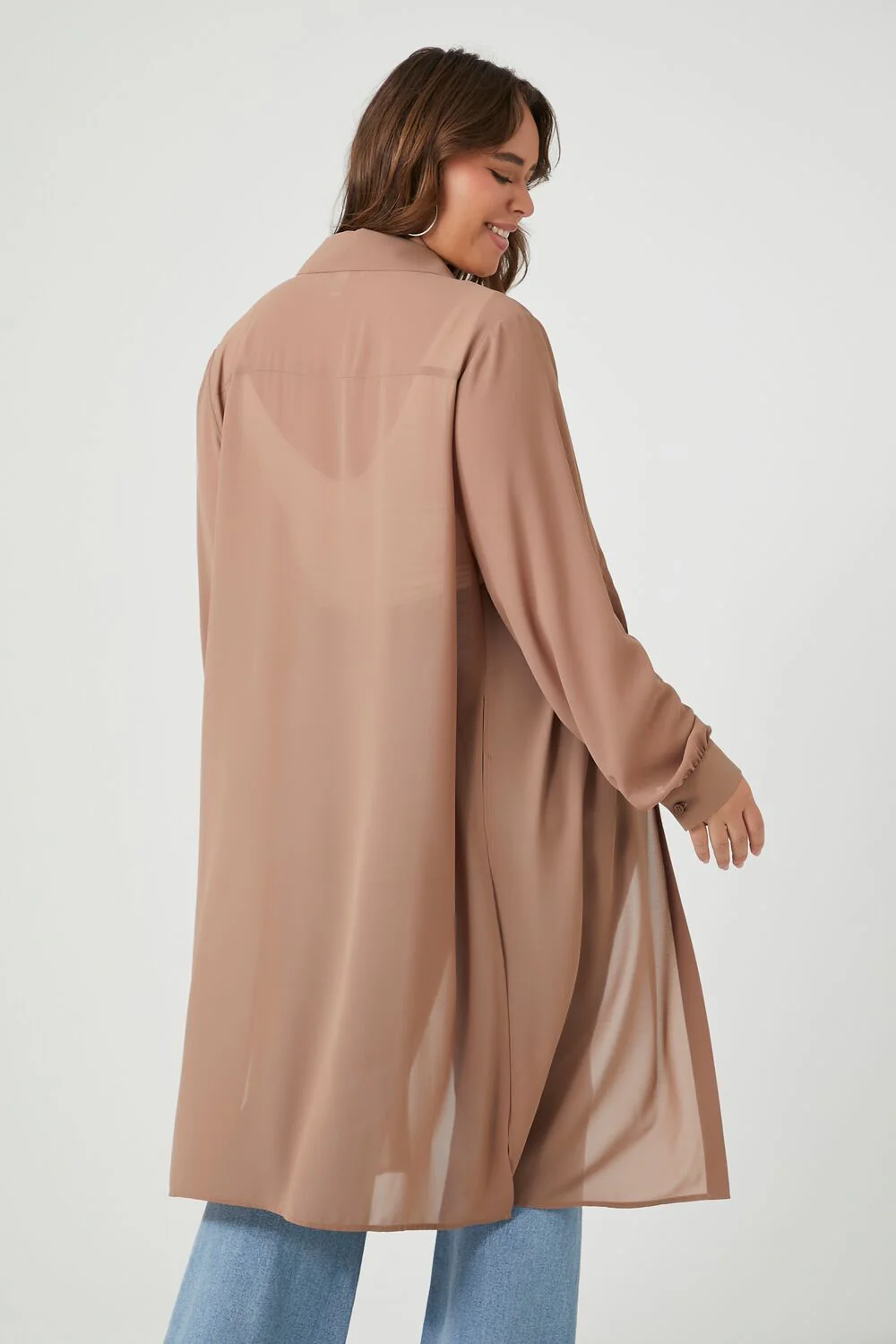 Plus Size Long-Sleeve Shirt Tunic - Image 3