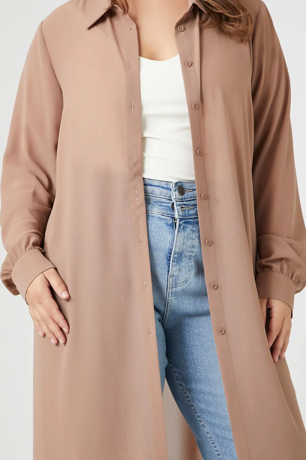 Plus Size Long-Sleeve Shirt Tunic - Image 5