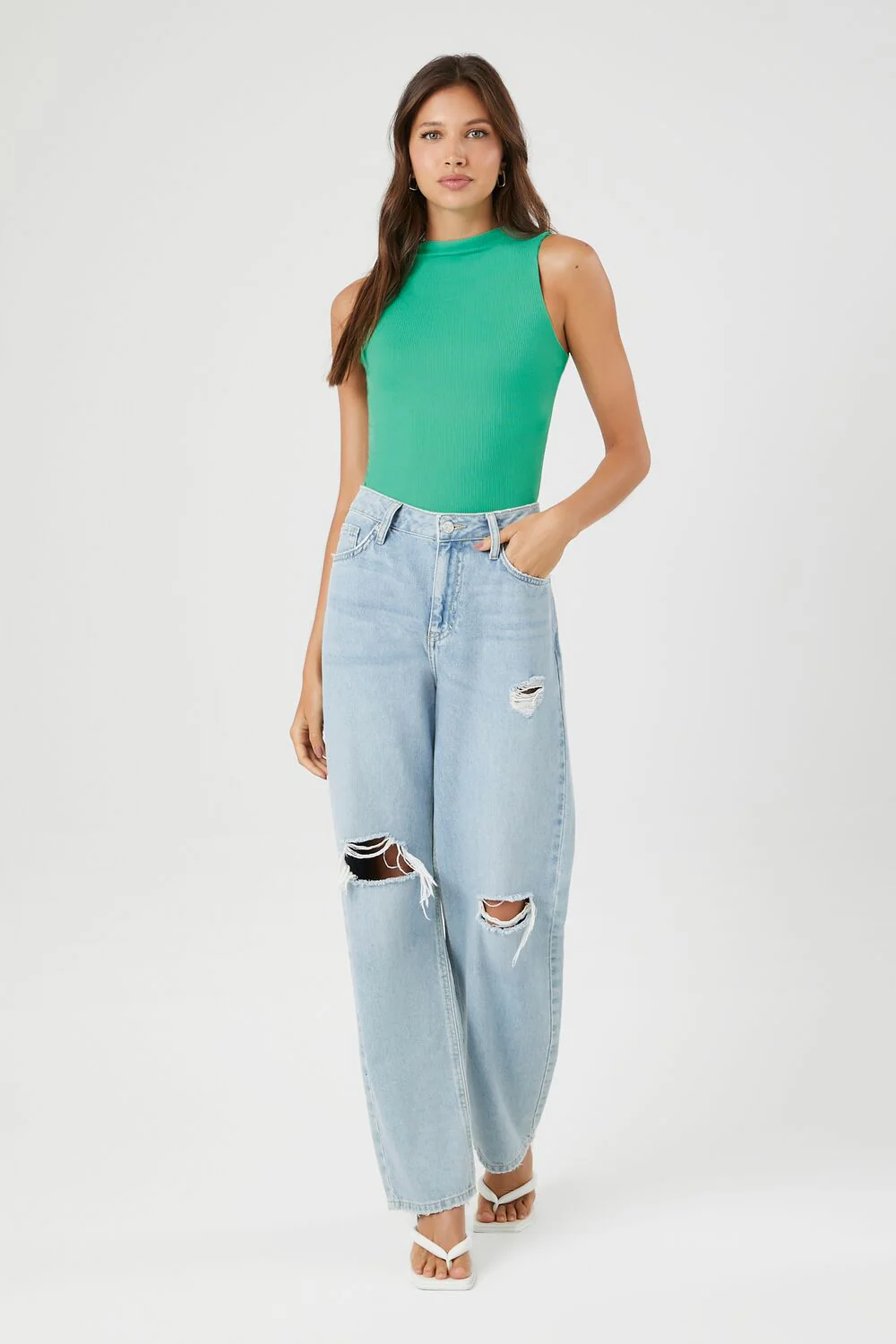 Ribbed Knit Mock-Neck Bodysuit - Image 4