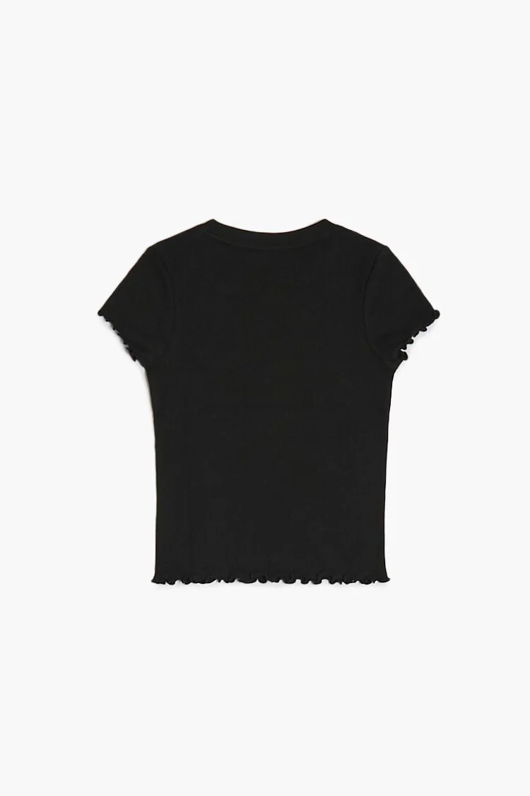 Girls Lettuce-Edge Baby Tee (Kids) - Image 2