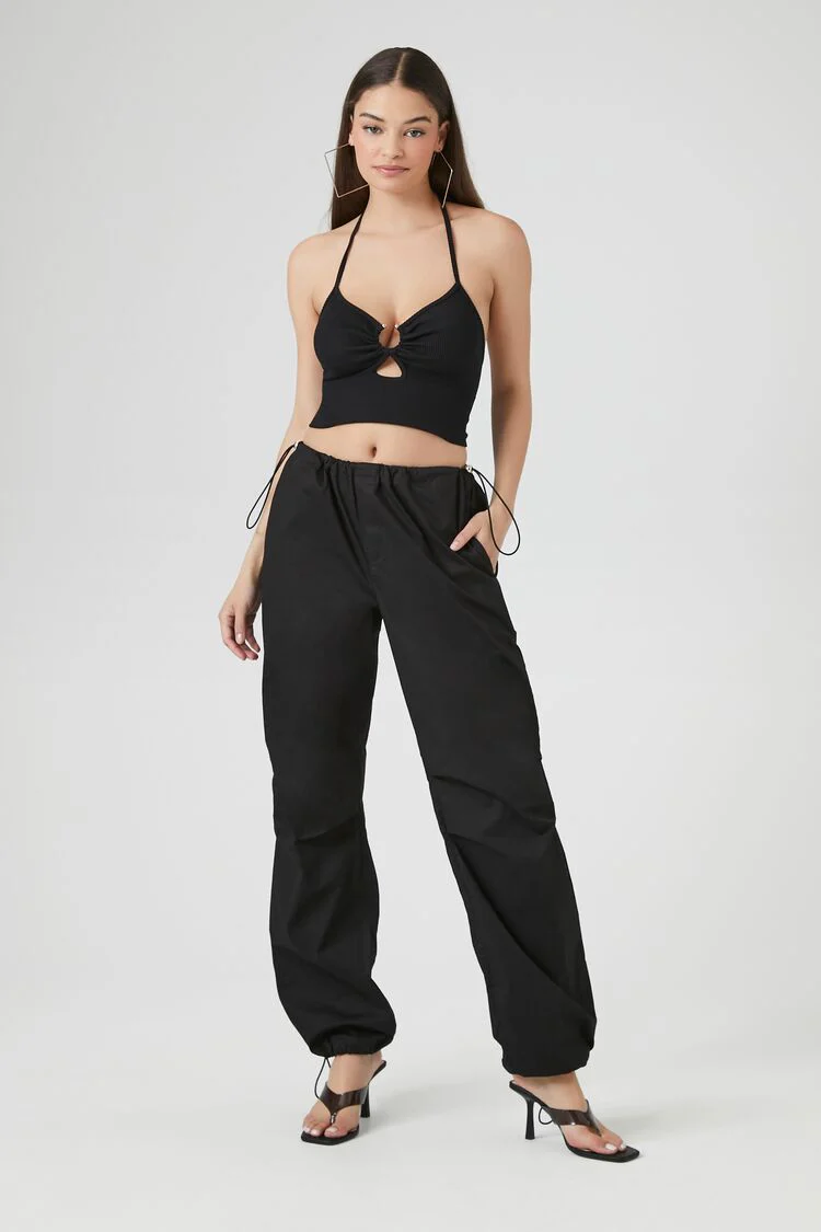 Rib-Knit Cutout Halter Cami - Image 4