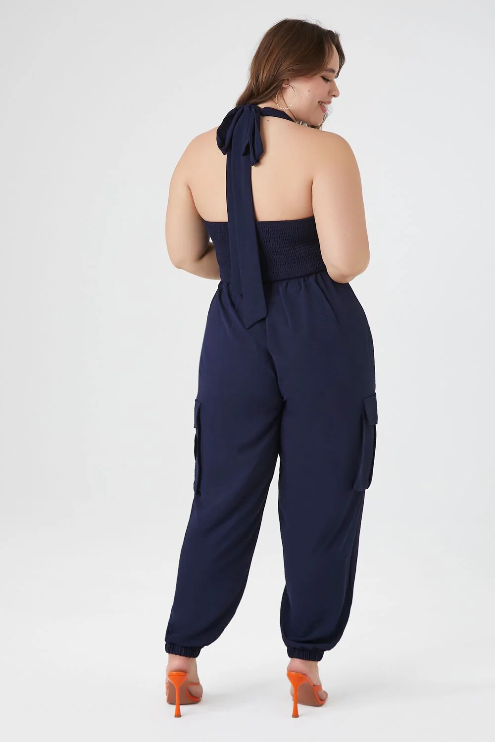 Plus Size Plunging Halter Jumpsuit - Image 3