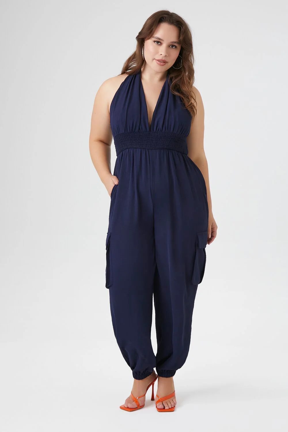 Plus Size Plunging Halter Jumpsuit - Image 4