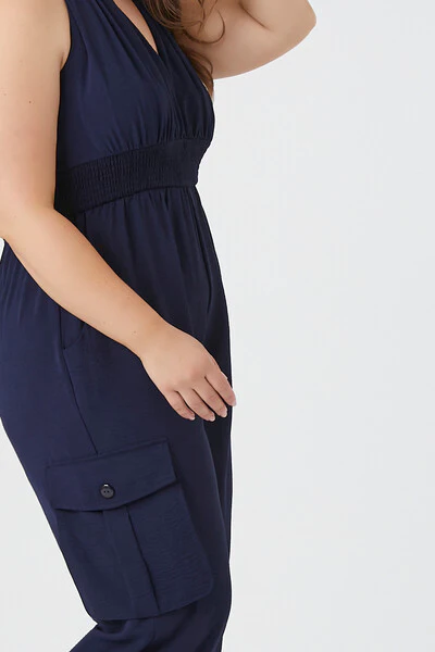 Plus Size Plunging Halter Jumpsuit - Image 5