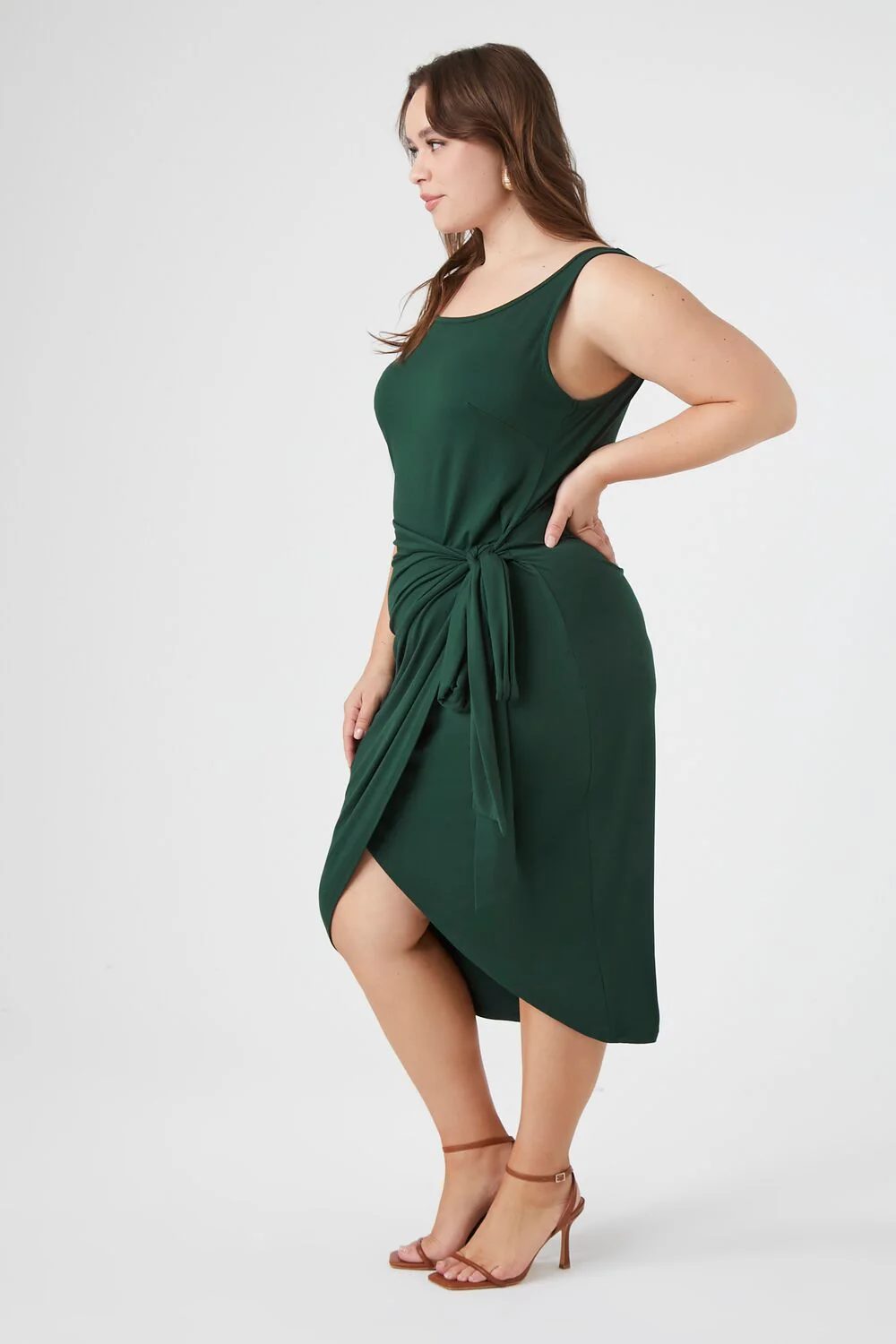 Plus Size Wrap Tulip Midi Dress - Image 2