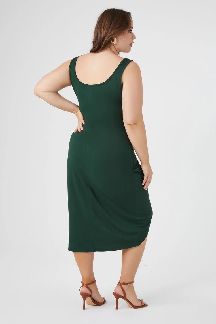 Plus Size Wrap Tulip Midi Dress - Image 3