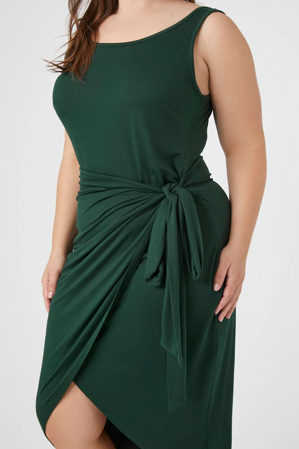 Plus Size Wrap Tulip Midi Dress - Image 5